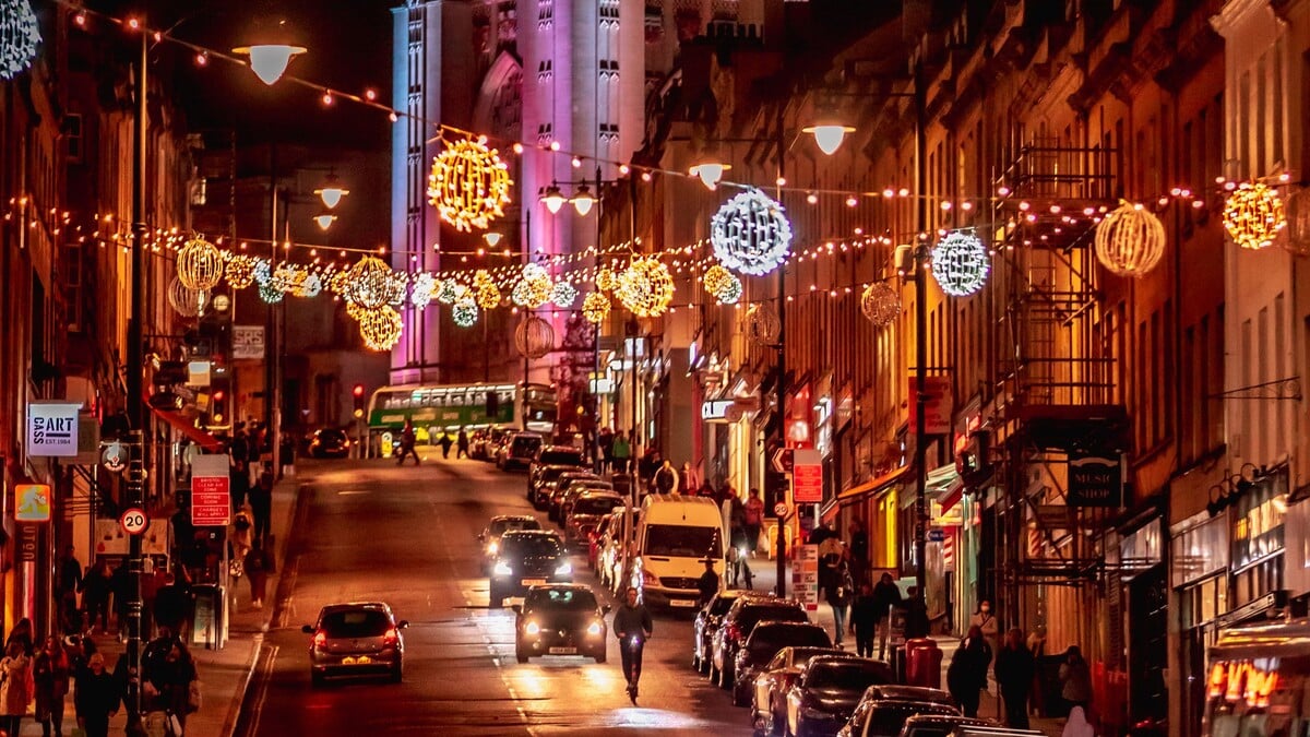 Bristol Christmas lights on Park street