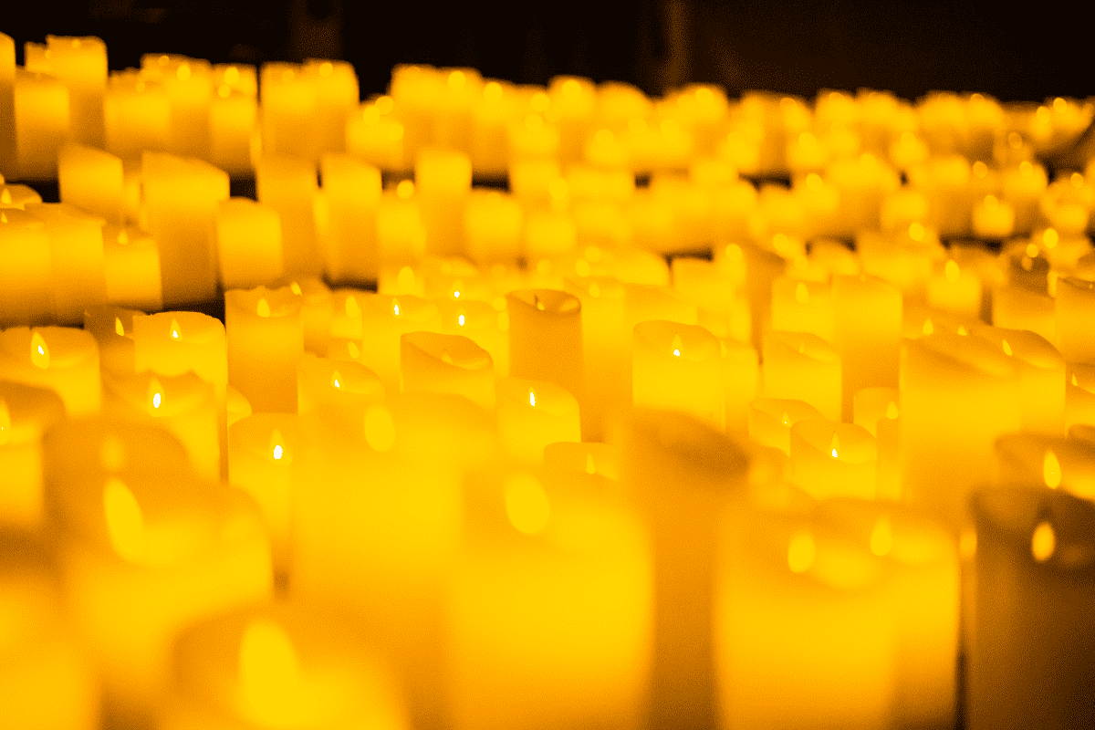A close-up of candles.