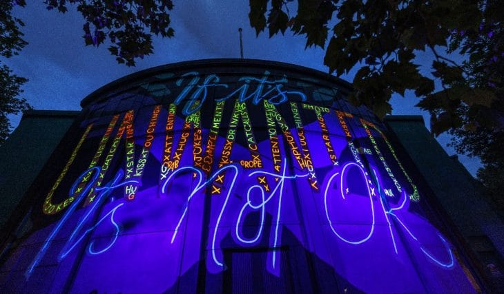 Two Glow In The Dark Murals Have Appeared In Bristol To Shine A Light On Zero Harassment Of Women
