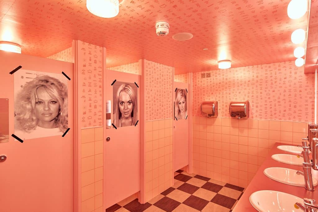 Pink toilets at Tonight Josephine