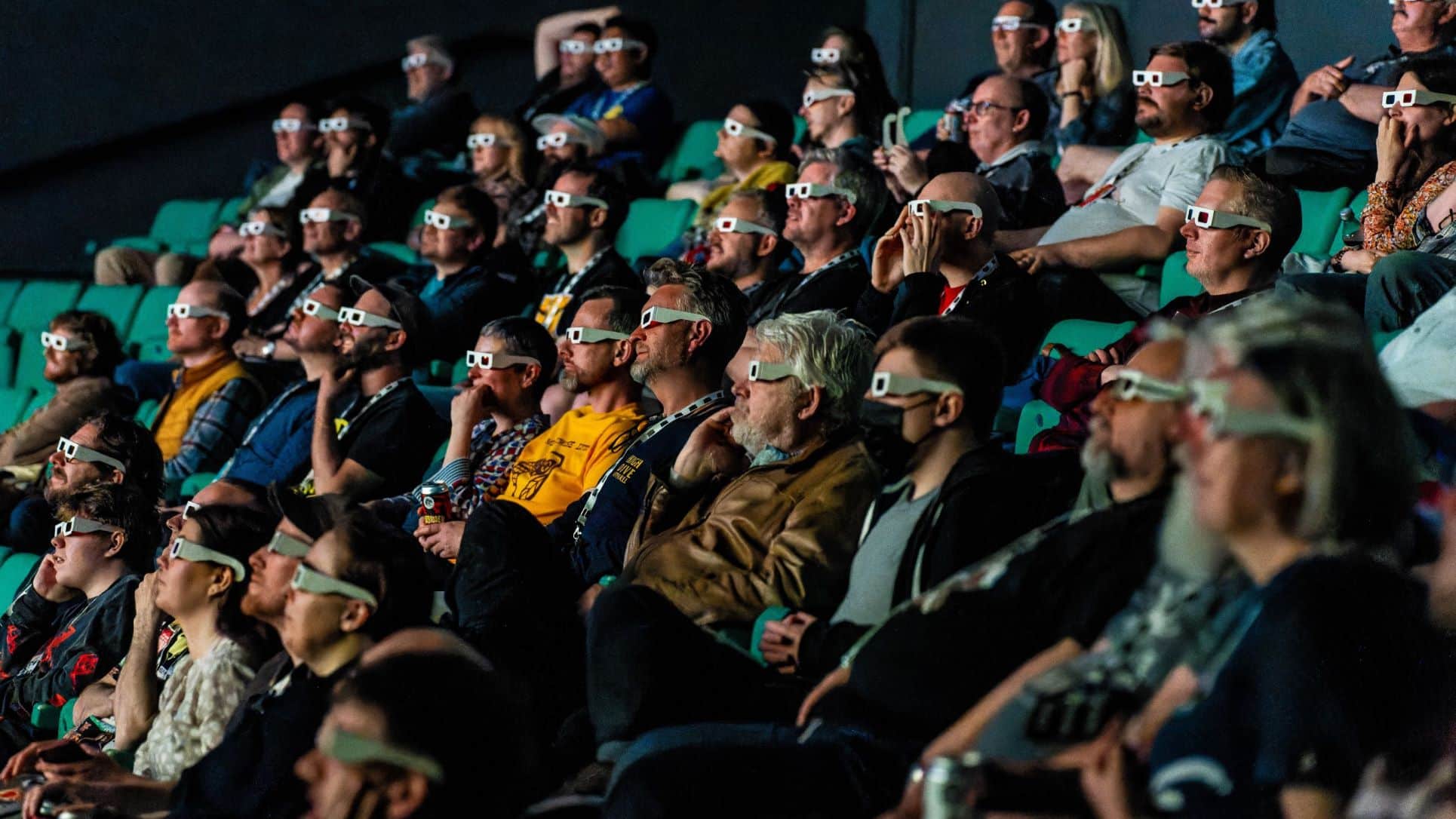 A crowd watching a movie in the Bristol IMAX