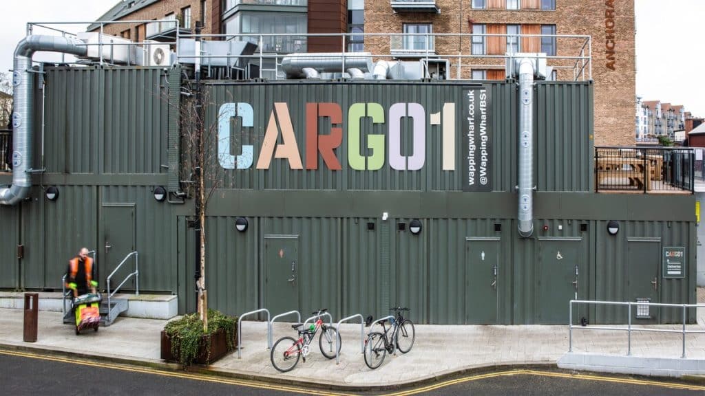 CARGO 1 Container shops Wapping Wharf, Bristol, ready for Christmas