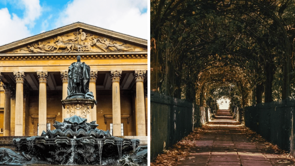 Two of the loveliest literary spots in Bristol, the Victoria Rooms & the Birdcage Walk