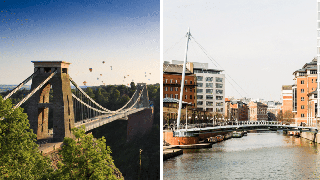 Clifton Suspension Bridge and Temple Quat Bridge from the Bristol Bridges Walk Challenge