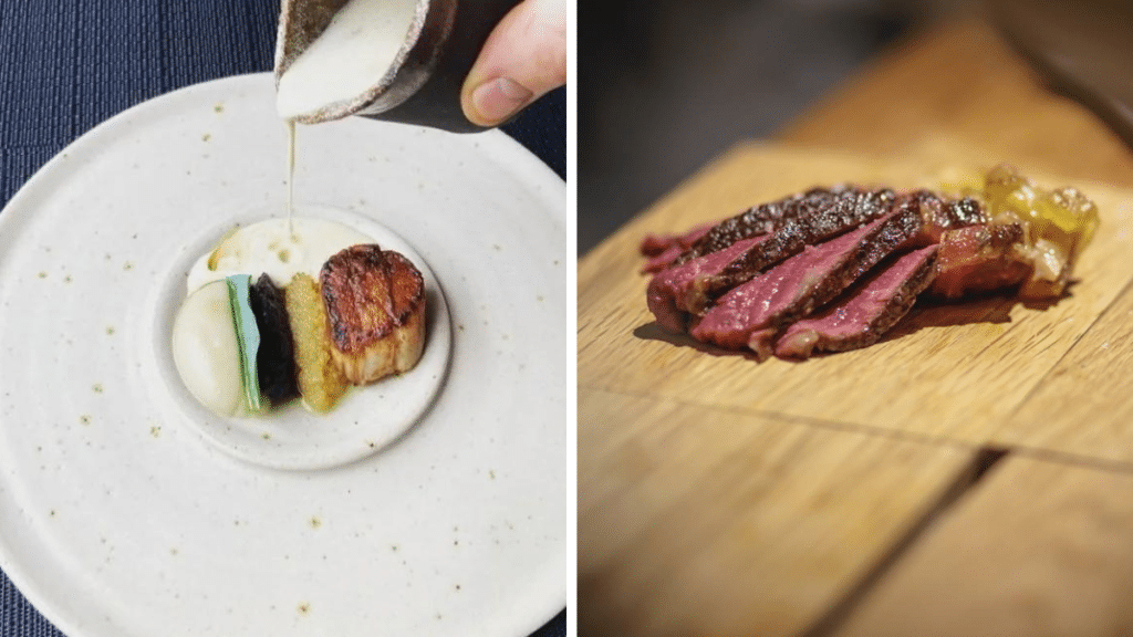 Plates of food from Bristol's two Michelin star restaurants, Bulrush and Paco Tapas