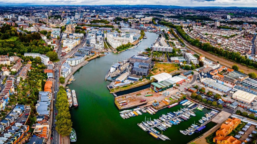 looking down on Bristol, on of the best places to live 2023