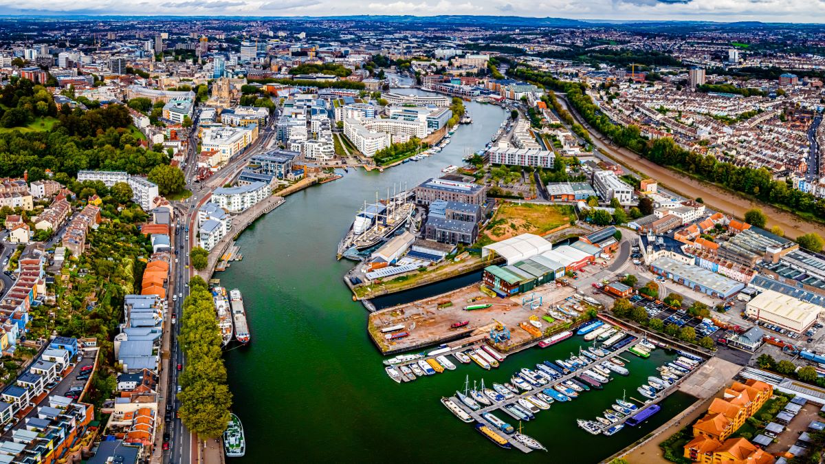 looking down on Bristol, on of the best places to live 2023