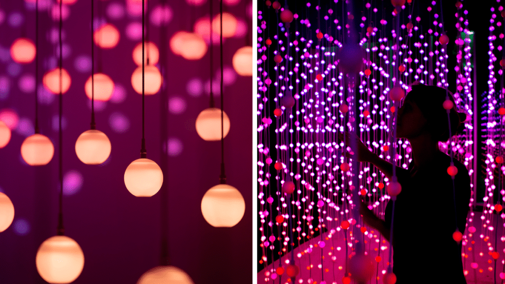 Immersive experience of colourful balls at Propyard from Squidsoup