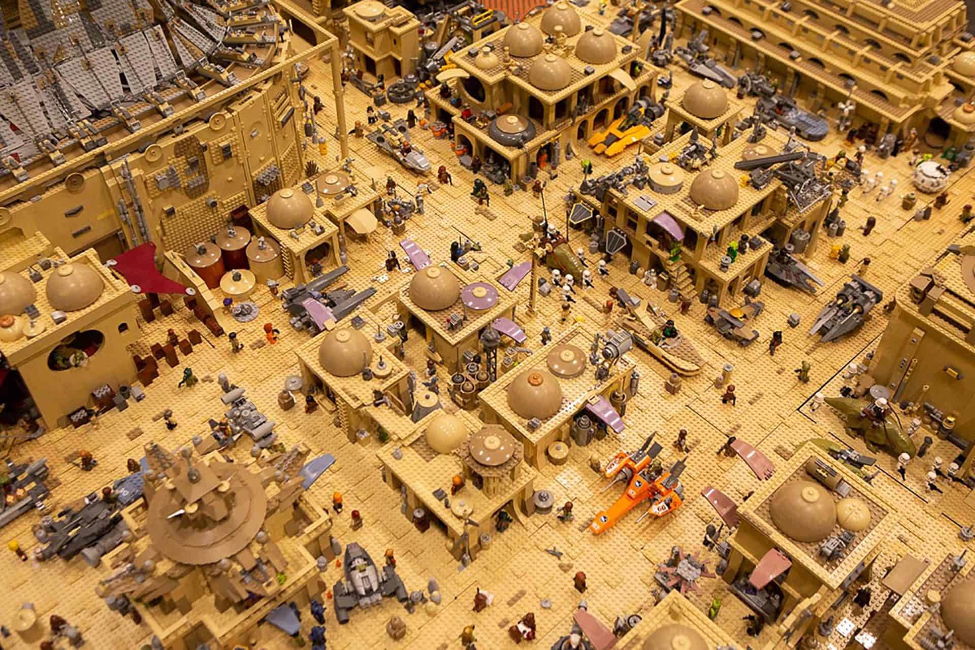 Mos Eisley from star wars made out of Lego at the Brick Festival