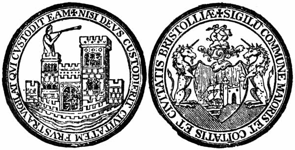 Bristol seal showing unicorns