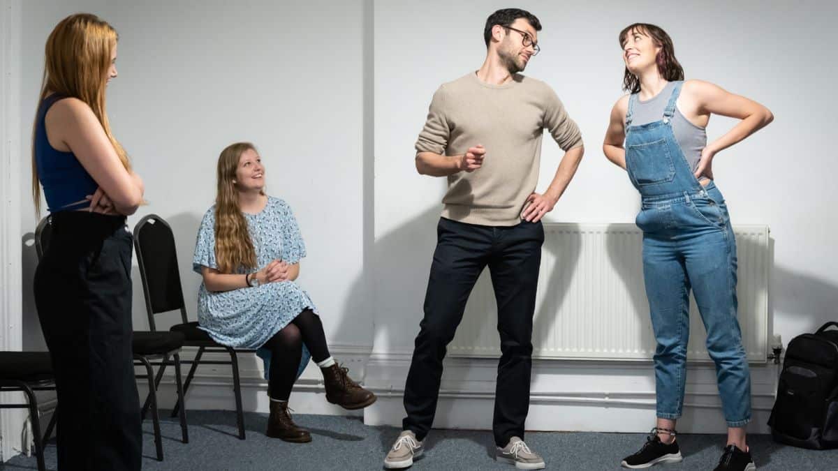 Four people trying out an improv taster session