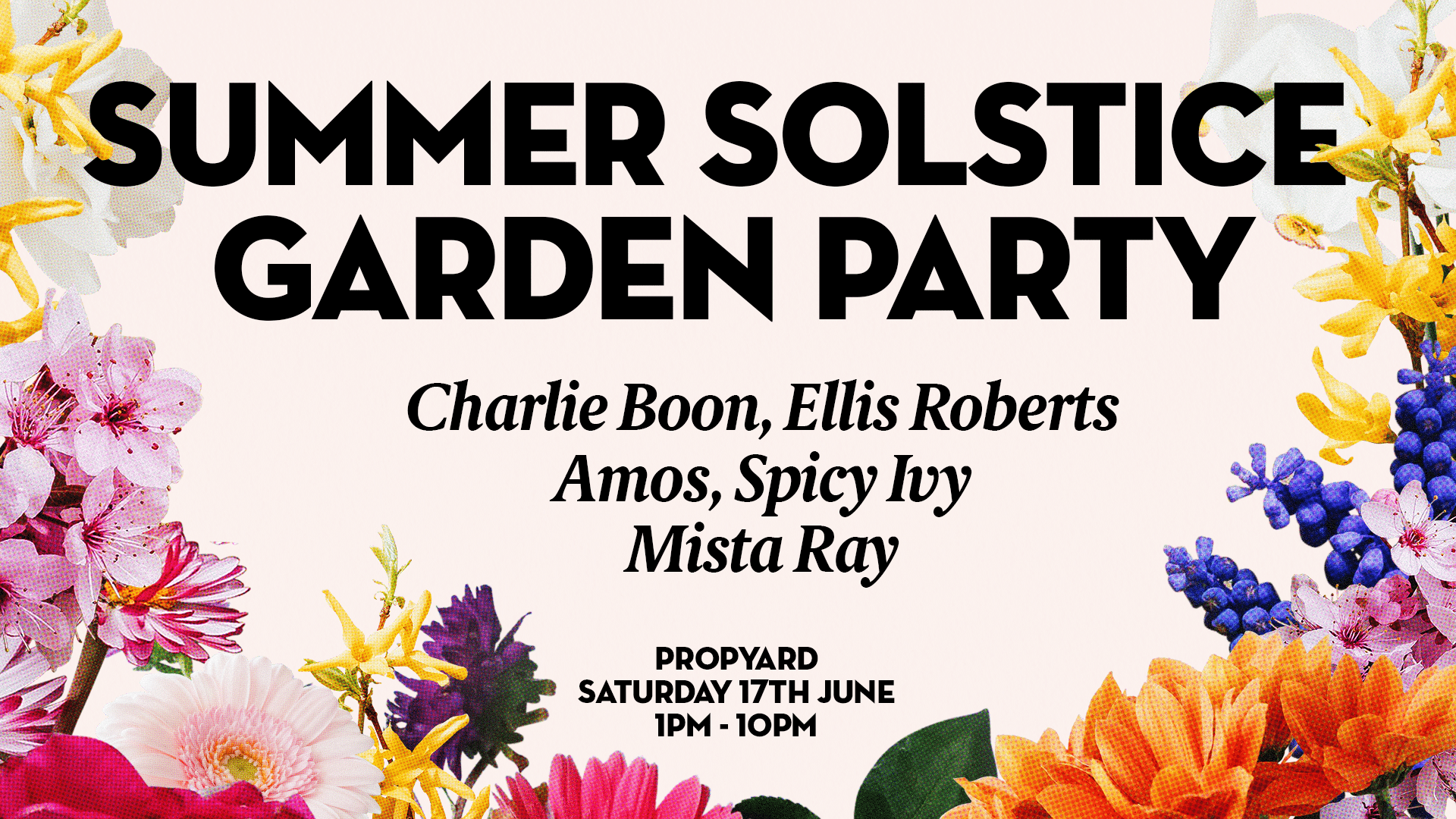 Propyard Summer Solstice garden party in Bristol poster