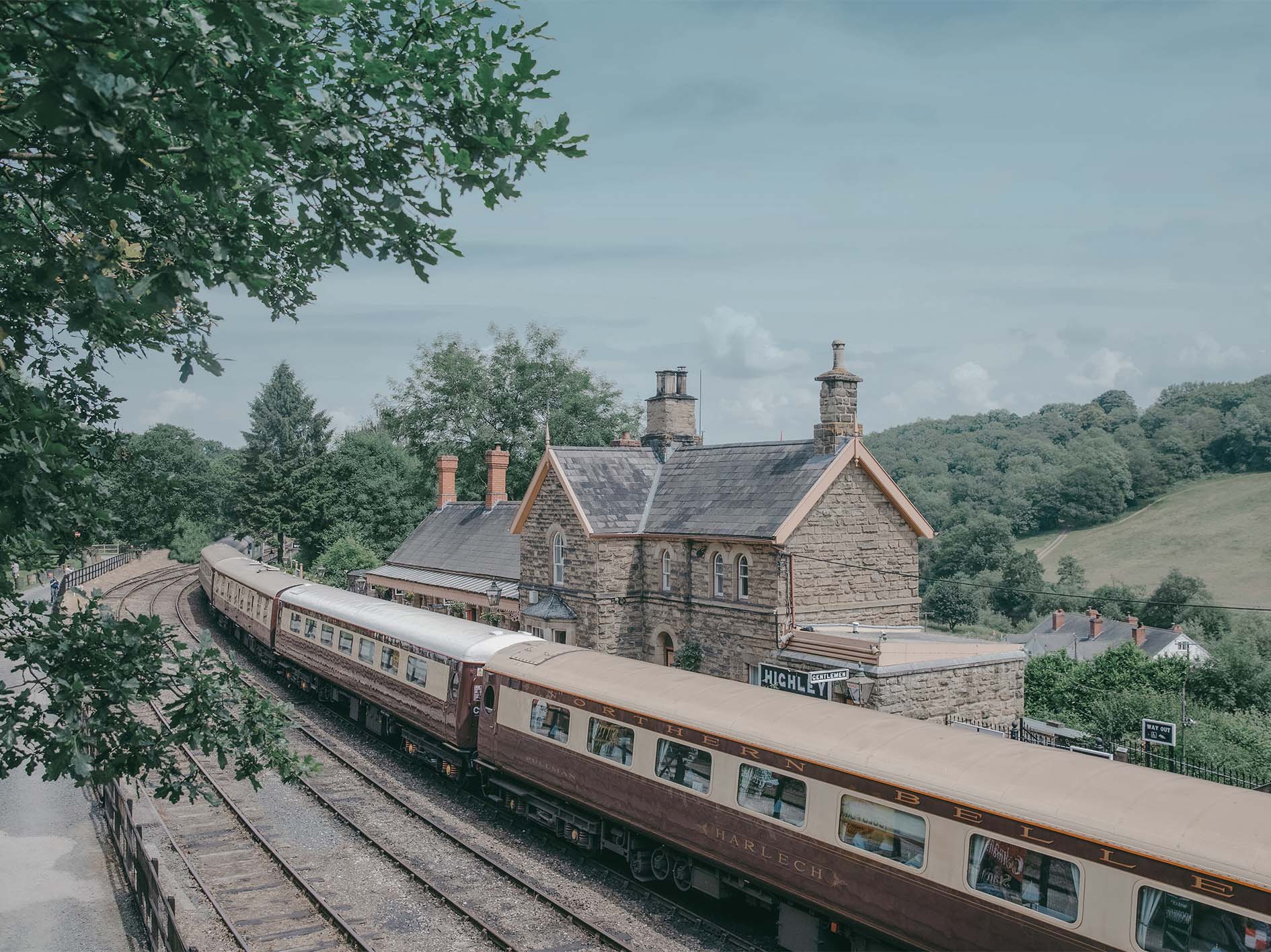 The Northern Belle pulled in at a countryside station